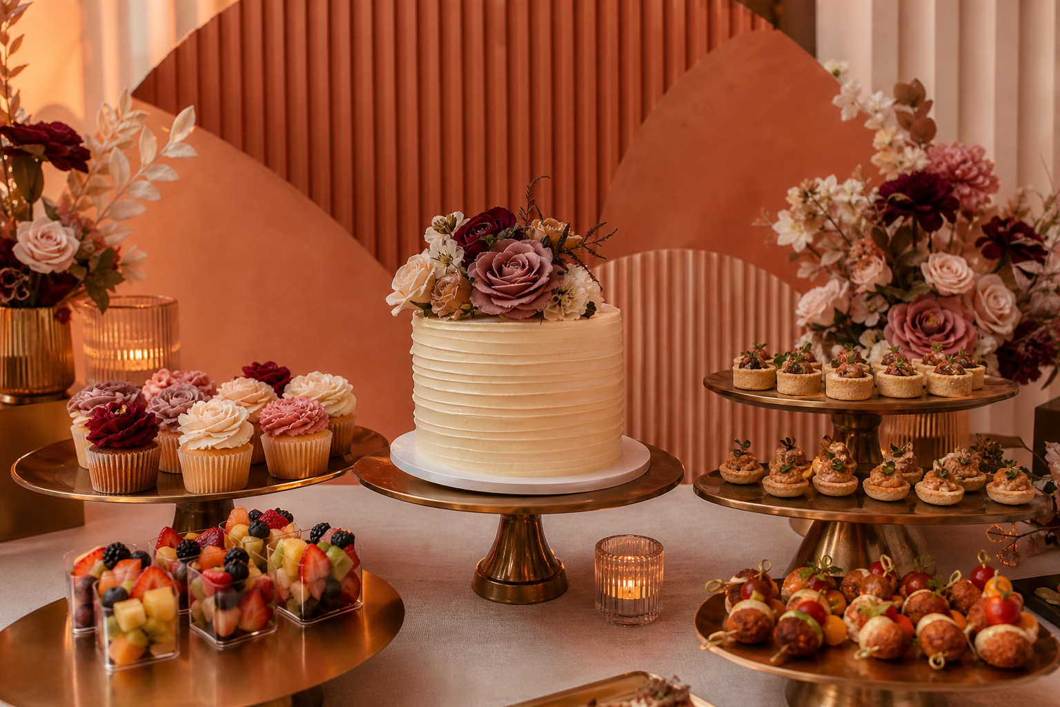 Contemporary birthday dessert table