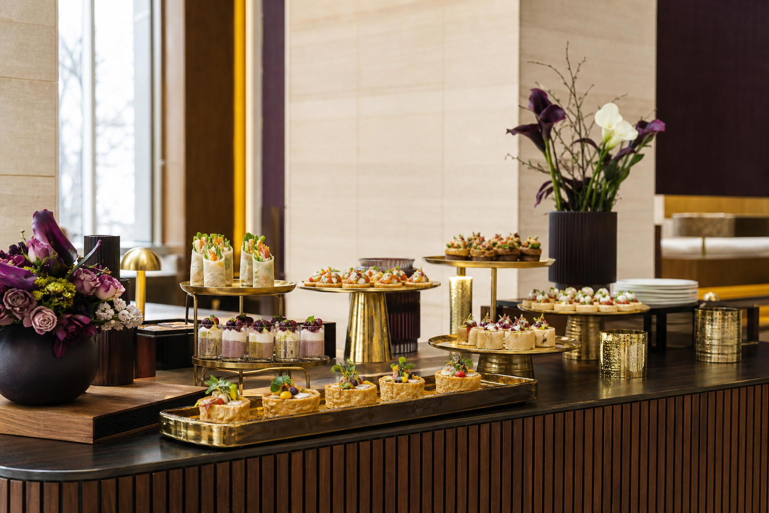 Upscale corporate halal finger-food catering