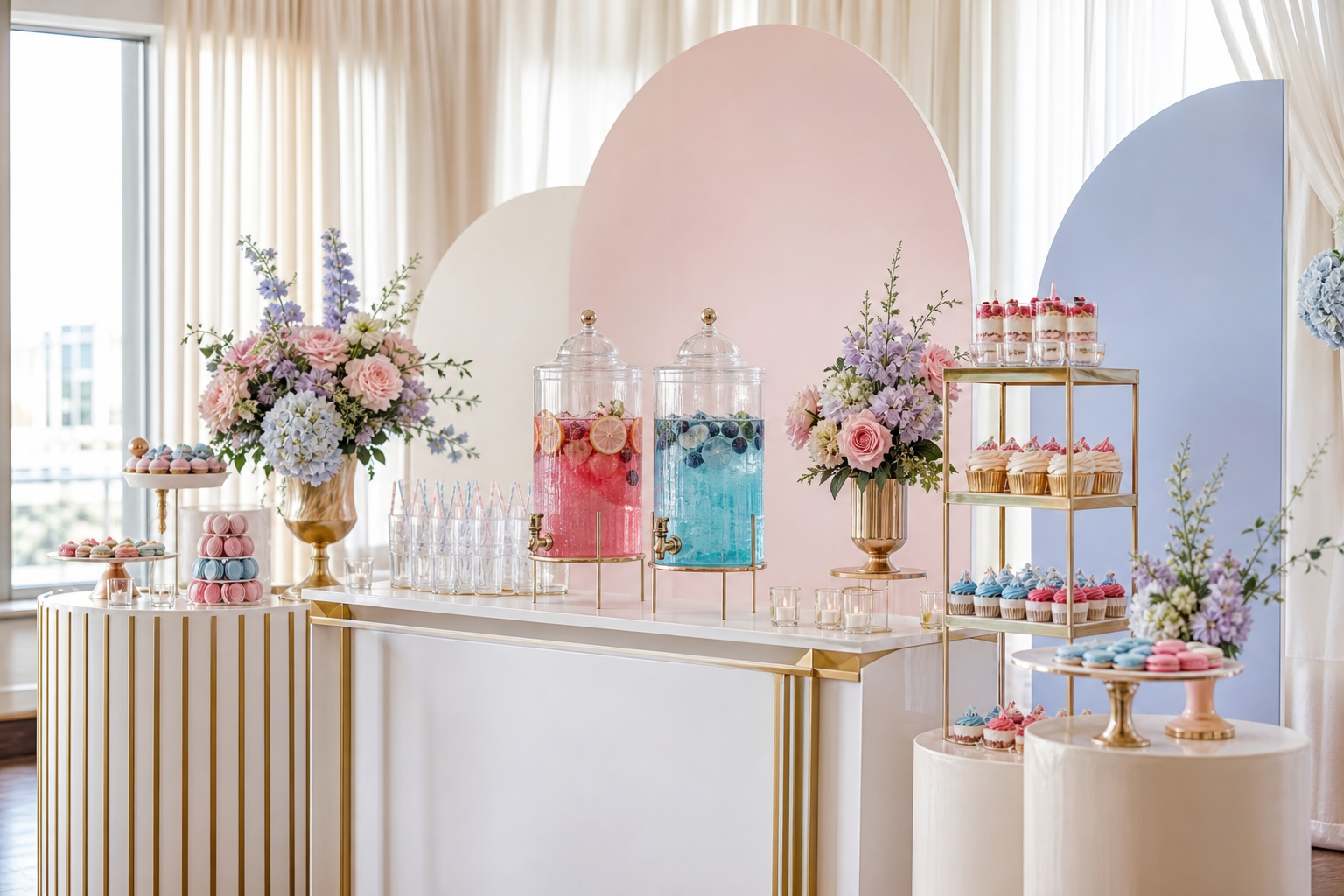 Elegant gender reveal celebration