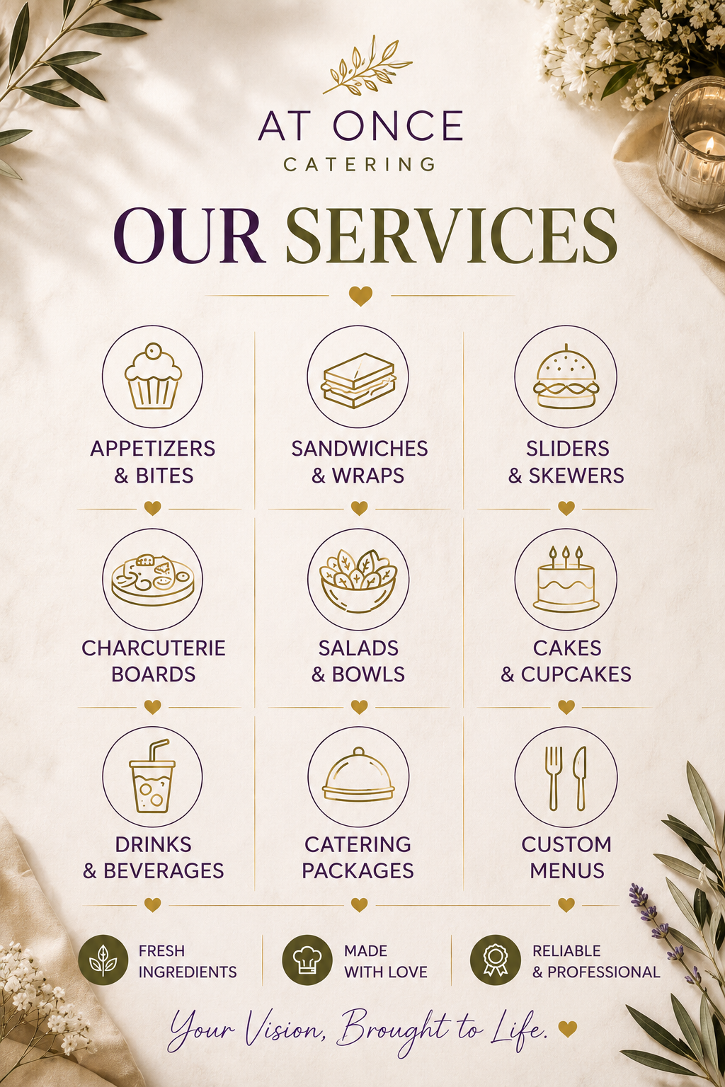 At Once Catering services