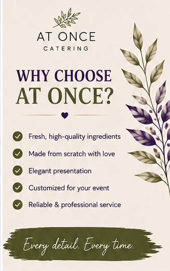 Why choose At Once Catering